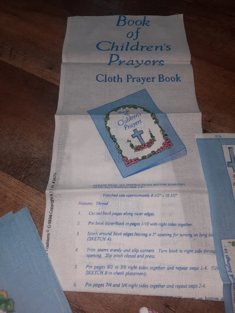 Vintagr Fabric Book Of Childrens Prayers Ready To Sew